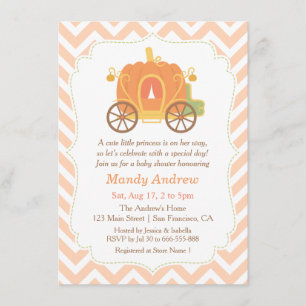 Invitation Citrouille Princess Carriage Bébé Douche Invitatio