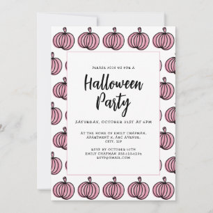 Invitation Citrouille rose Halloween