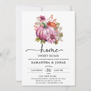 Invitation Citrouille rose moderne Automne Fête de réchauffem