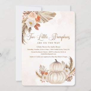 Invitation citrouille Rustic Twin Baby shower