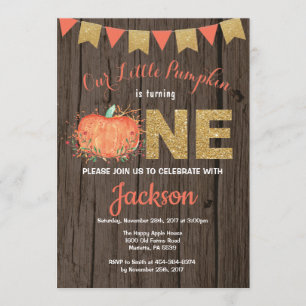 Invitation Citrouille Rustique Automne Anniversaire Invitatio