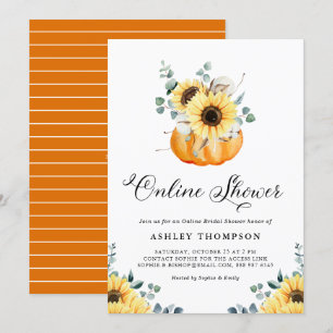 Invitation Citrouille rustique et tournesol Fête des mariées 