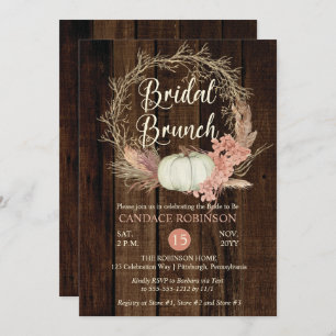 Invitation Citrouille rustique Pampas Wreath Bridal Brunch Do