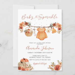 Invitation Citrouille rustique Vêtements de bébé Bébé Parseme