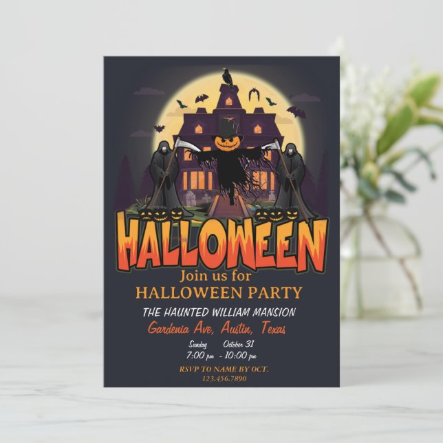 Invitation Citrouille Scandale House, Halloween Planner Party (Debout devant)
