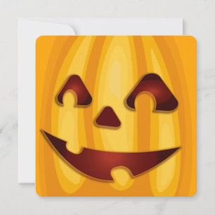 Invitation Citrouille sculpté souriant design Halloween