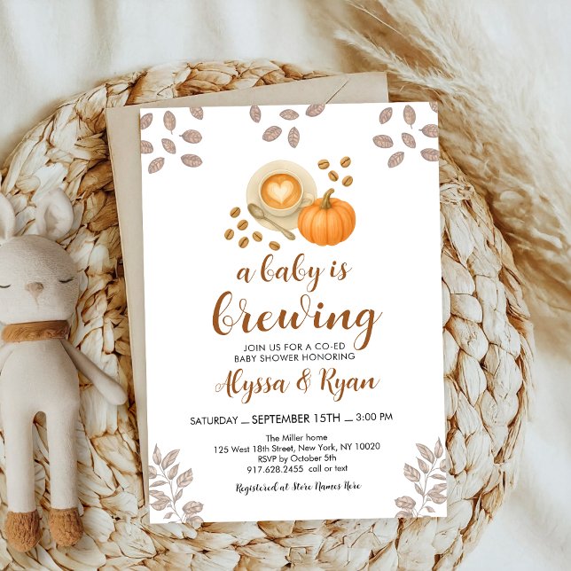 Invitation Citrouille Spice Automne Café Boissons Baby shower (Créateur téléchargé)