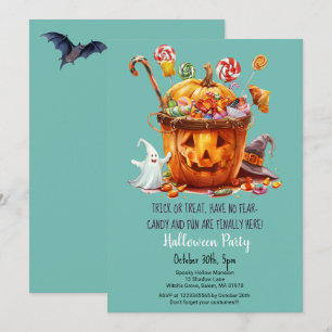 Invitation Citrouille Swete Ghost fête d'Halloween