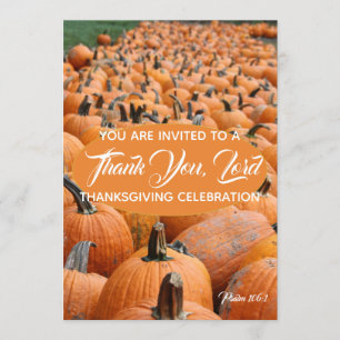 Invitation Citrouille Thanksgiving MERCI LORD Célébration