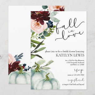 Invitation Citrouille Tombe Dans L'Amour Nuptiale Douche Invi