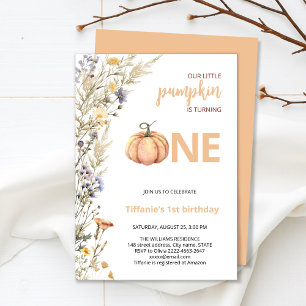 Invitation Citrouille un automne premier anniversaire invitat