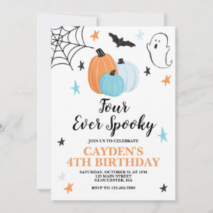 Invitation Citrouilles d'anniversaire effrayantes Halloween q