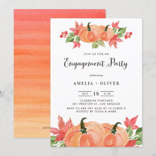 Invitation Citrouilles d'aquarelle