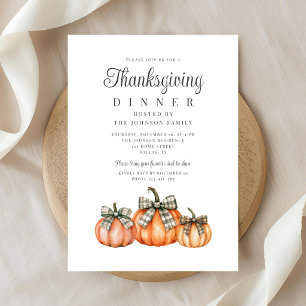 Invitation Citrouilles de Pompes Élégantes de Thanksgiving