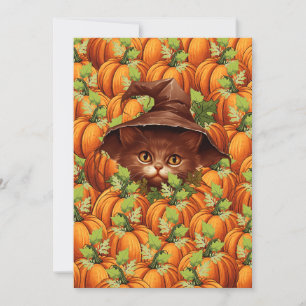 INVITATION CITROUILLES DE THANKSGIVING CHAT MIGNON