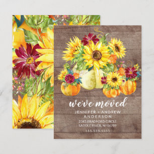 Invitation Citrouilles de tournesols rustiques se déplaçant F