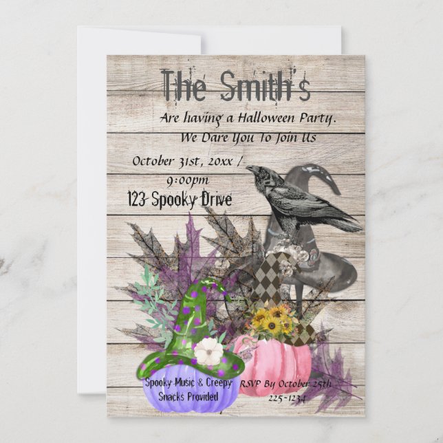 Invitation Citrouilles d'Halloween (Devant)