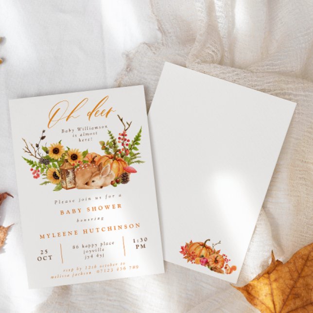 Invitation Citrouilles et Baby showers de tournesols de Fall  (Créateur téléchargé)