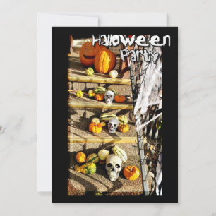 Invitation Citrouilles et crânes personnalisés Halloween Part