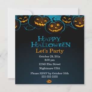 Invitation Citrouilles Joyeux Halloween