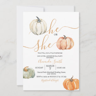 Invitation Citrouilles Lui ou Elle Minimaliste Sexe RevevezPa