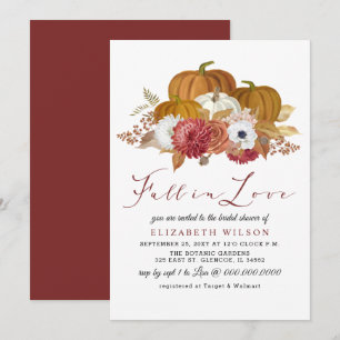 Invitation Citrouilles Rustiques Automne Mariage
