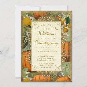 Invitation Citrouilles vintages et gourdes