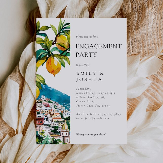 Invitation Citrus citron Amalfi (Créateur téléchargé)
