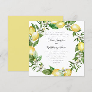 Invitation Citrus citron et mariage officiel feuille