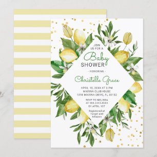 Invitation Citrus citron Italie Genre Neutre Baby shower Chic
