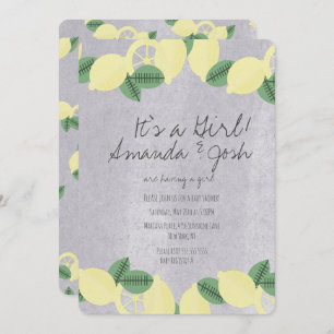 Invitation Citrus citron rustique Baby shower Vintage en pier