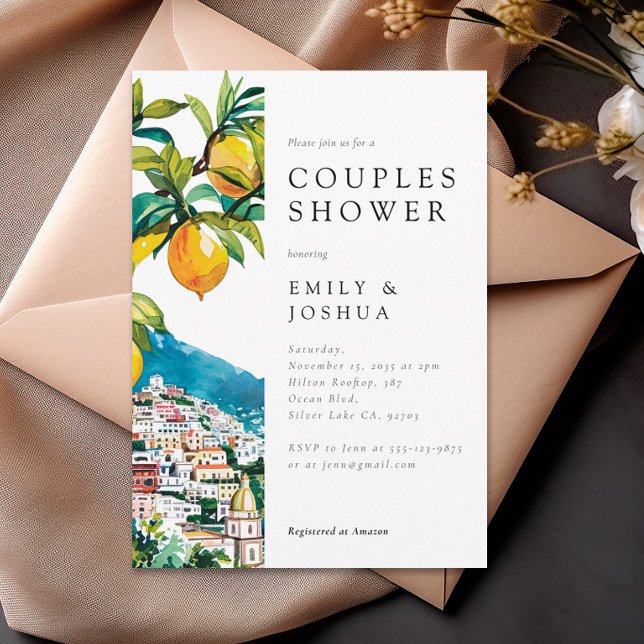 Invitation Citrus Citrus Amalfi Coast Couples Douche (Créateur téléchargé)
