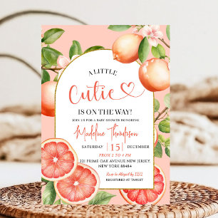 Invitation Citrus de pamplemousse Thème Baby shower de fruits