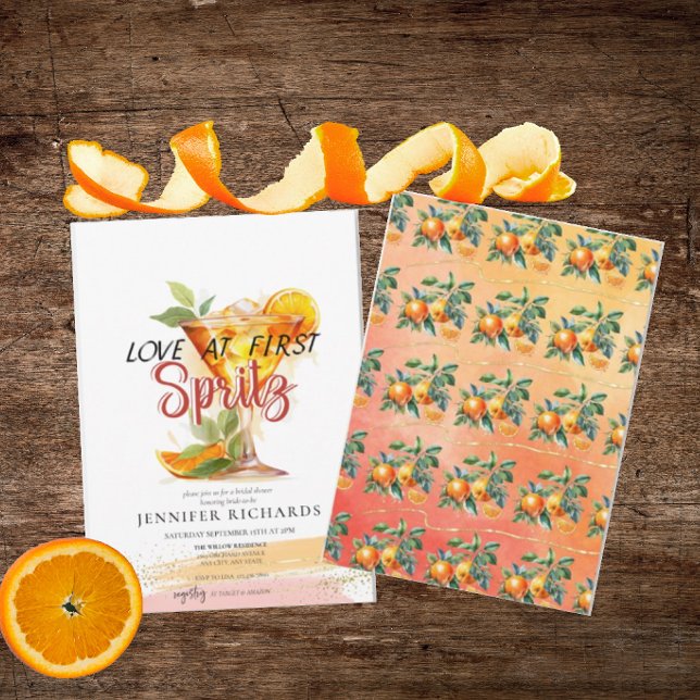 Invitation Citrus | Fête des mariées Cocktail (Créateur téléchargé)