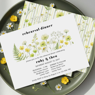 Invitation Citrus Fleur Sauvage Rayure Fantôme Répétition de 