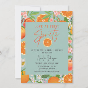 Invitation Citrus Orange Love at First Spritz Fête des mariée