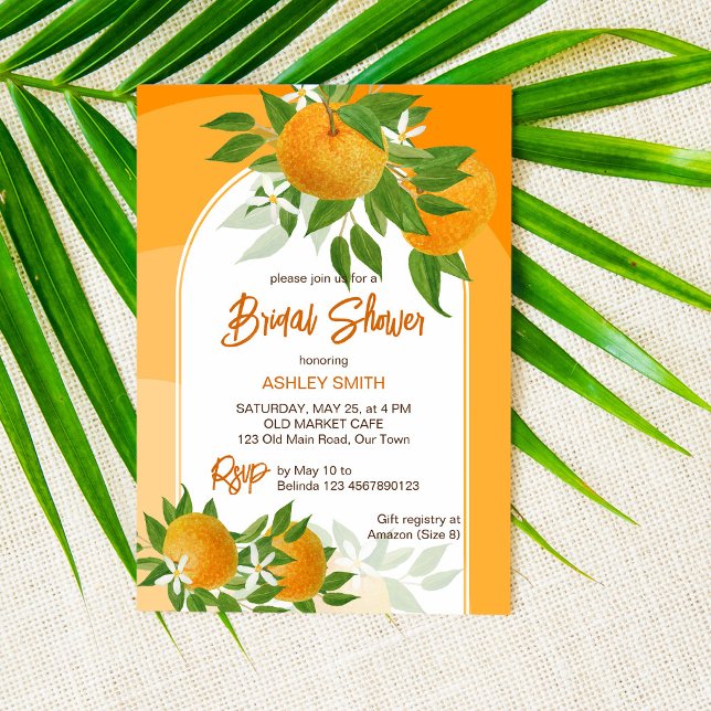 Invitation Citrus oranges nuptiale d'été (Créateur téléchargé)