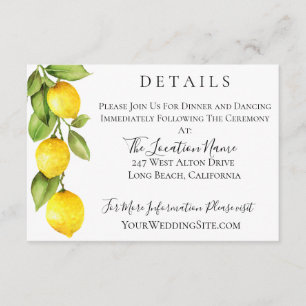 Invitation Citrus Orchard Détails du Mariage