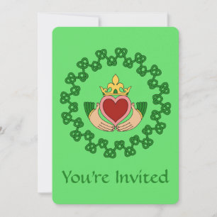 Invitation Claddagh et Green Knotwork