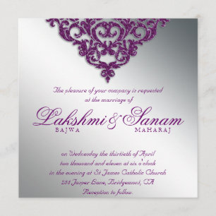 Invitation Clair mauve argenté de la Parties scintillant Mari
