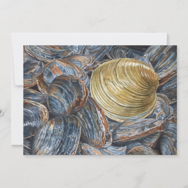 Invitation Clams and Quahog Art Postcard (Devant)