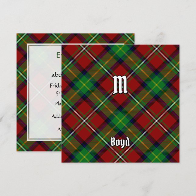 Invitation Clan Boyd Tartan (Devant / Derrière)