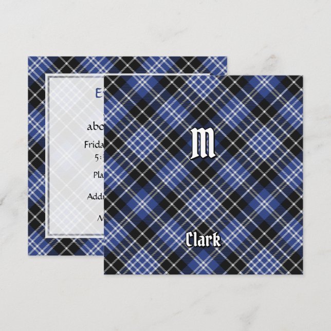 Invitation Clan Clark Tartan (Devant / Derrière)