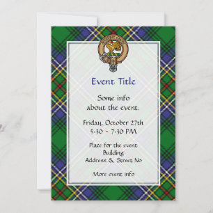 Invitation Clan Cockburn Crest sur Tartan