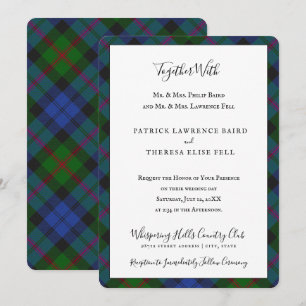 Invitation Clan de robe Baird Tartan Scottish Plaid