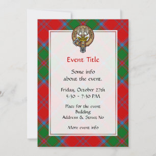 Invitation Clan Drummond Crest sur Tartan