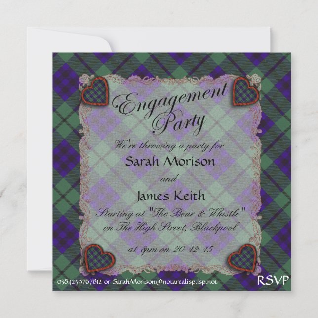 Invitation Clan écossais de Keith Tartan - Plaid (Devant)