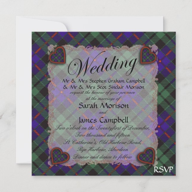 Invitation Clan écossais de Morrison tartan - Plaid (Devant)