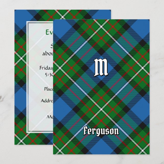 Invitation Clan Ferguson Tartan (Devant / Derrière)