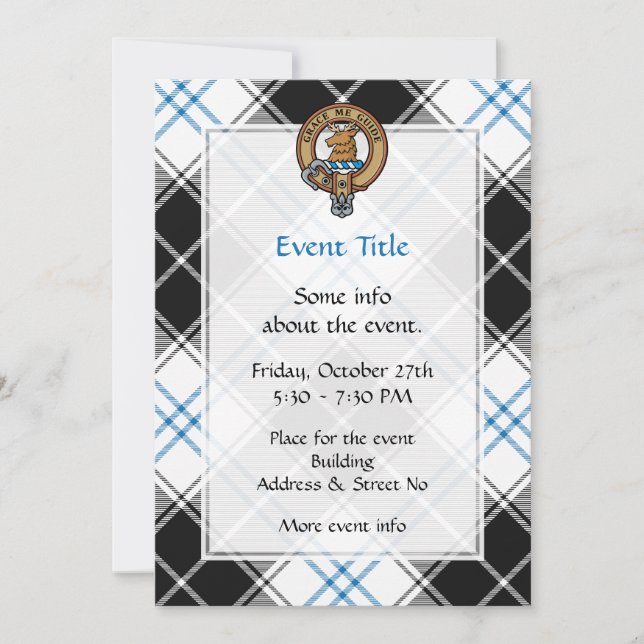 Invitation Clan Forbes Crest sur la robe Tartan (Devant)